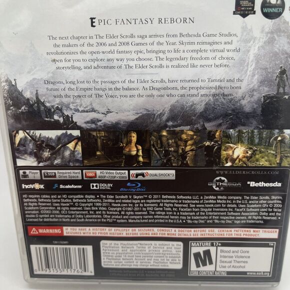 PlayStation 3 PS3 Game The Elder Scrolls V Skyrim CIB Complete With Map - Tested - Picture 4 of 9